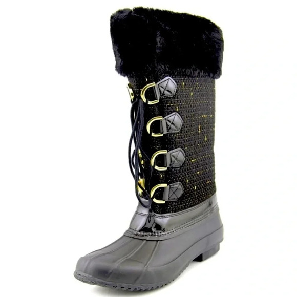 NWOT INC International Concepts Lorinah Women Round Toe Canvas/Fur Duck Boots - Picture 1 of 11